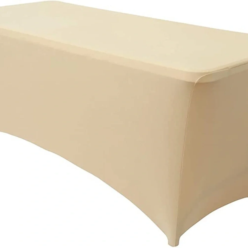 Party Time Table Cover Champagne 4ft Stretch Spandex Reusable Graduation Party
